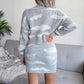 Autumn and Winter Cloud Knitted Sweater Hip Skirt 2-Piece Set