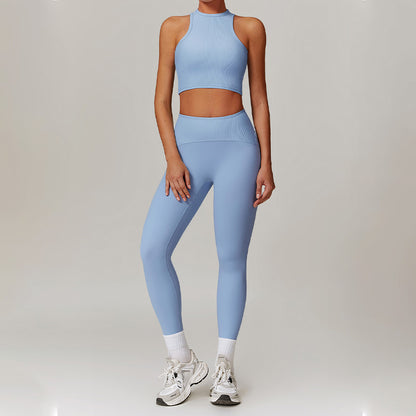 racerback yoga tank top & High-waisted Leggings 2-pieces Set