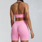 Seamless Halterback Bra + Shorts Yoga Set