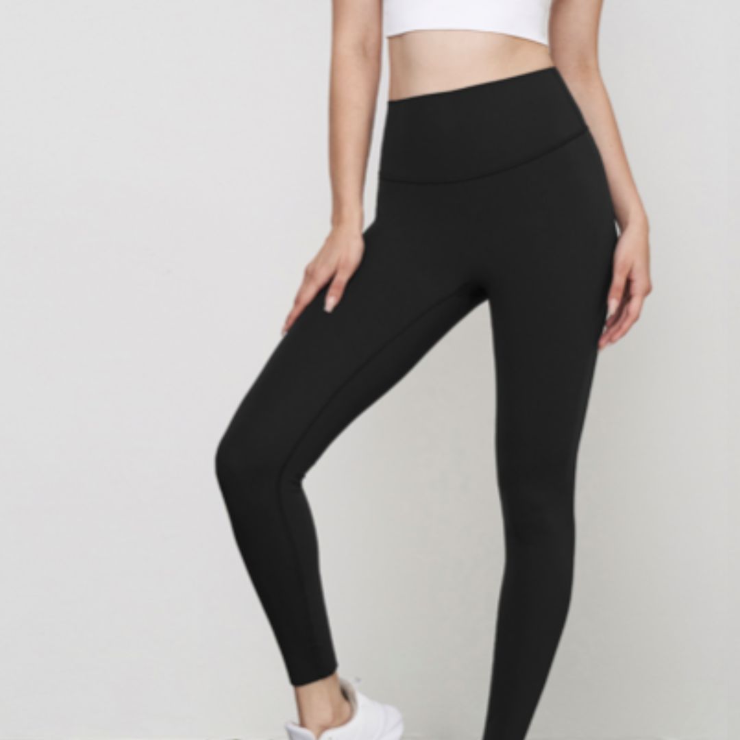 Solid color stretch yoga leggings