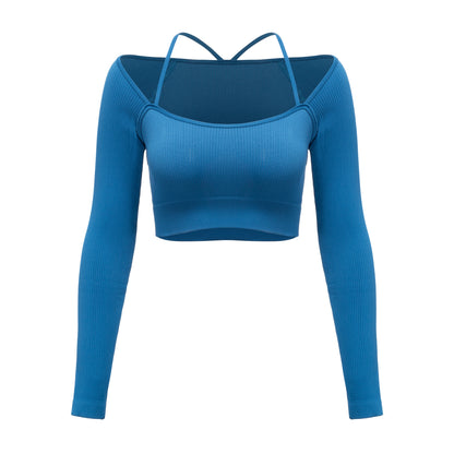 Seamless knitted sports long-sleeved top