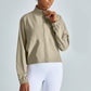 Stand collar long-sleeved sports jacket