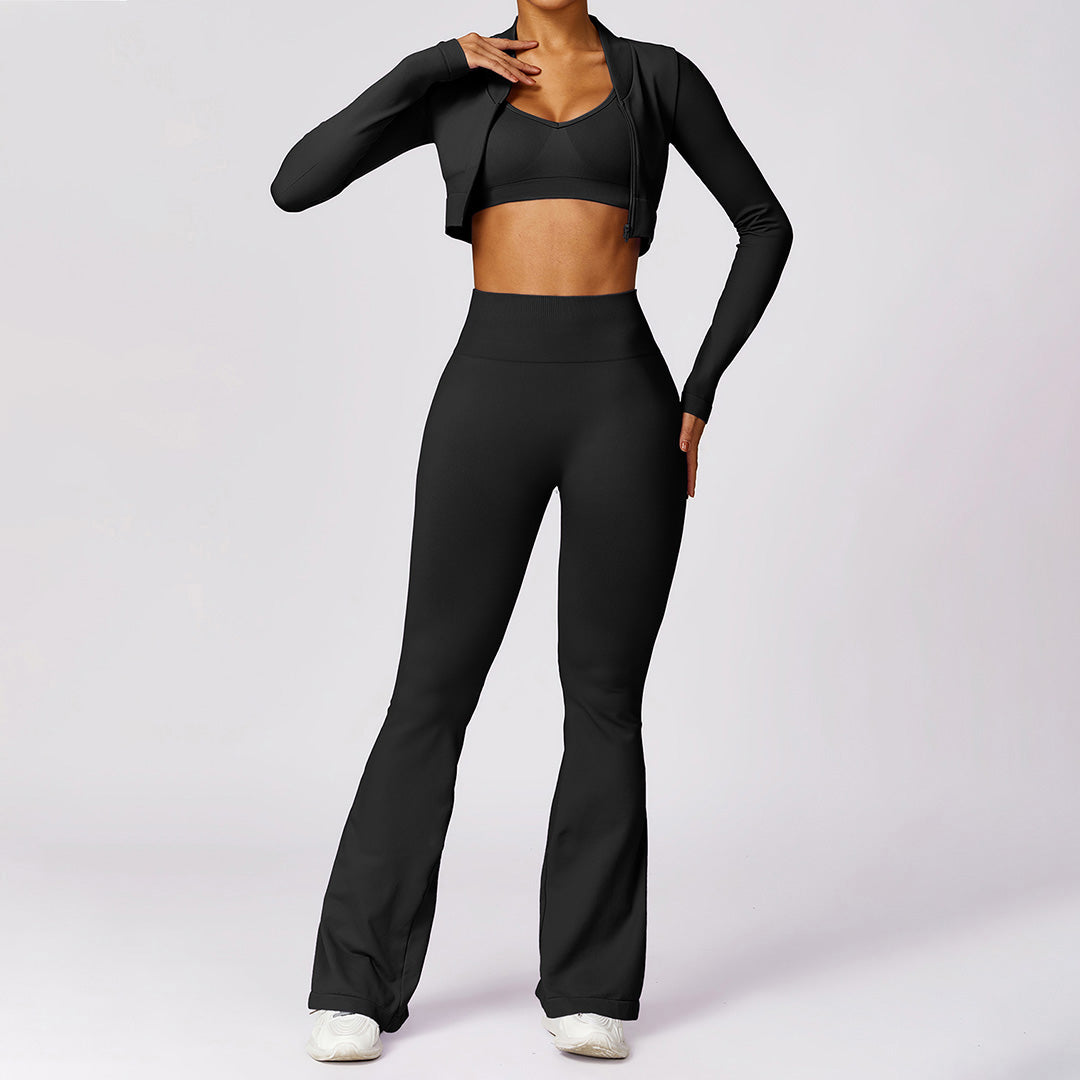 Fitness sports tops & pants & bra 3 piece sets