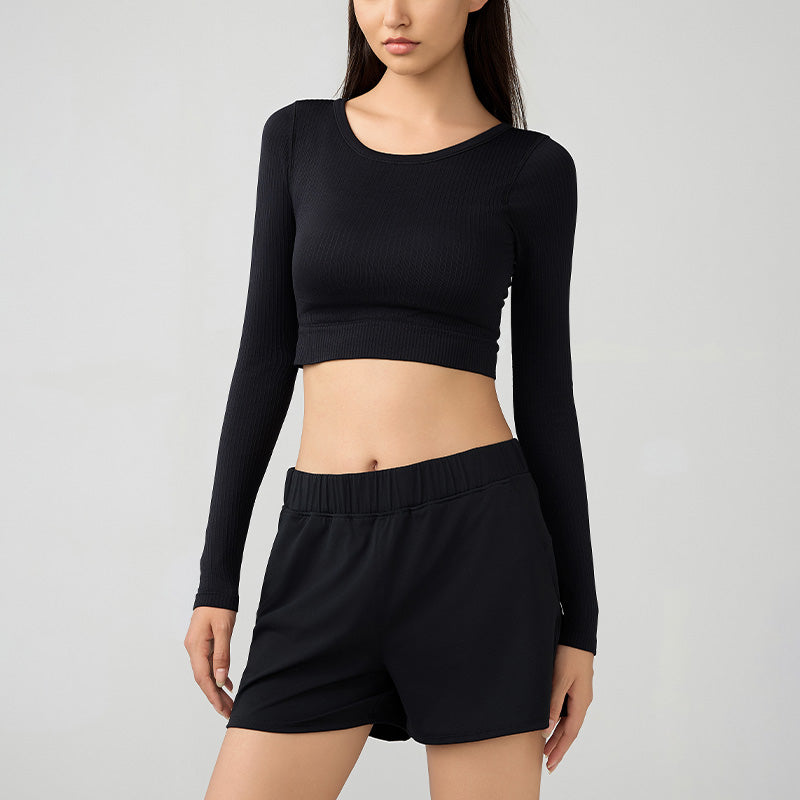 Breathable Outdoor Sports Long Sleeve Crop Top