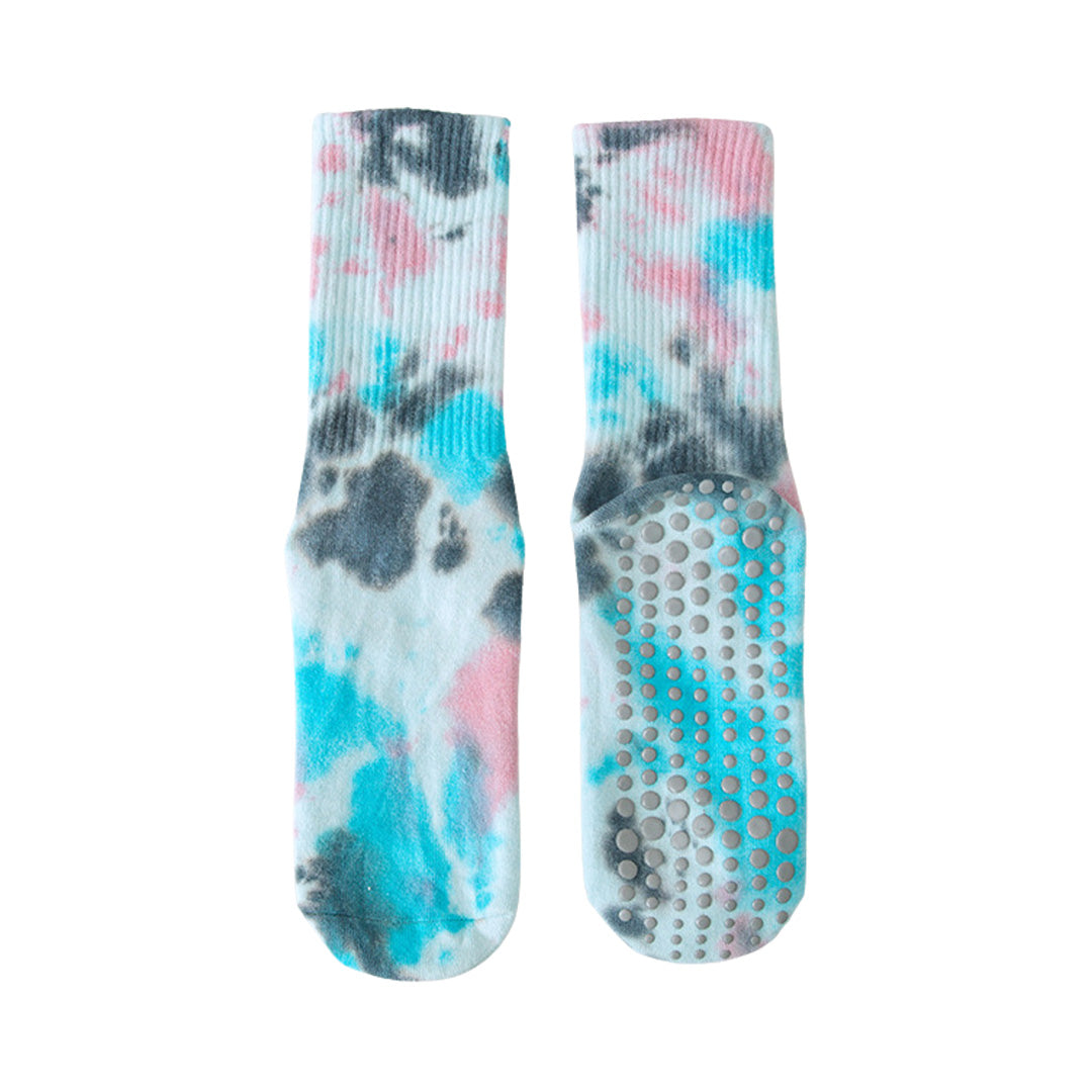 Chaussettes de yoga Pilates mi-mollet chaussettes antidérapantes absorbant la sueur 