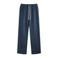 Solid color washed vintage casual pants