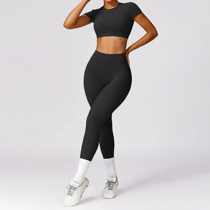 Tight running short sleeves & leggings sport sets