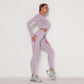 Seamless pleated yoga suit two-piece