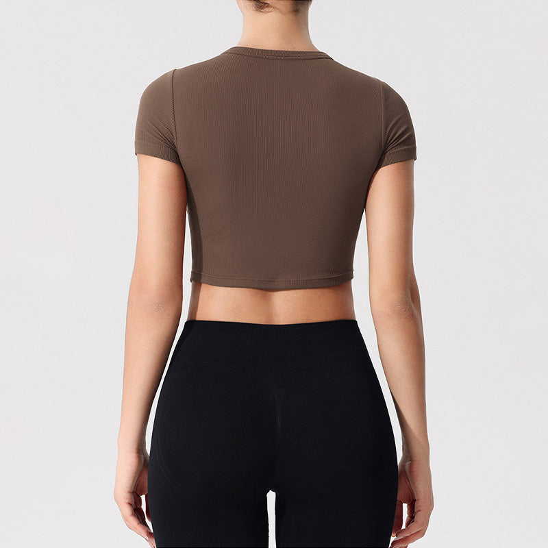 Ultra-soft Quick Dry Short Sleeve Yoga Crop Top