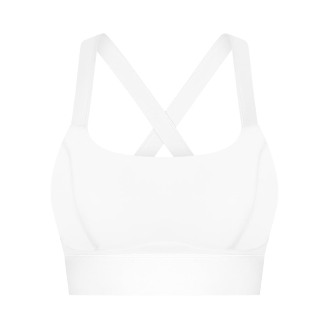 Solid back cross-buckle sports bra