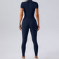 Short-sleeved fitness sports tight Jumpsuits