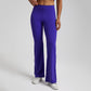 High stretch solid color sports flared pants