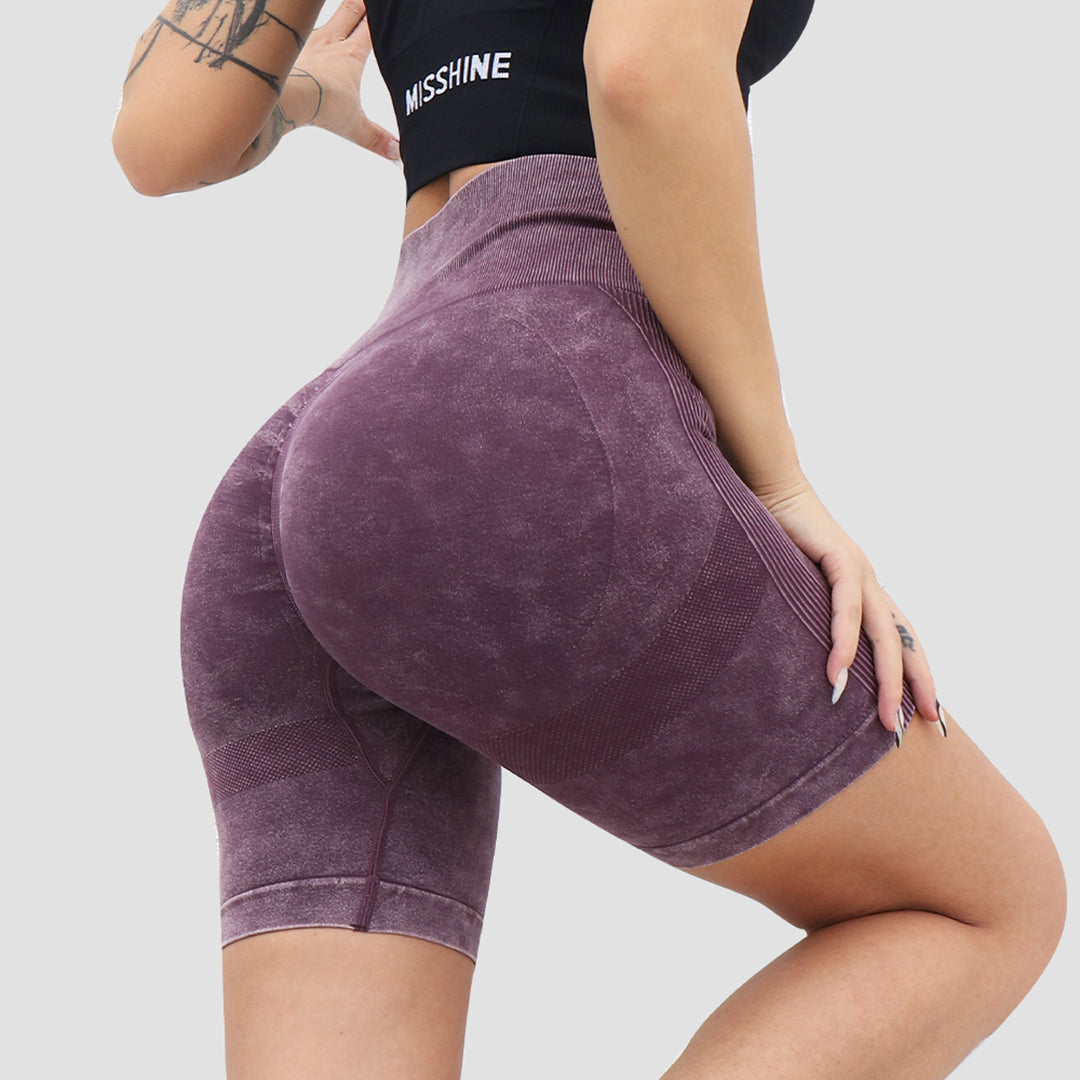 Short de sport taille haute sans couture