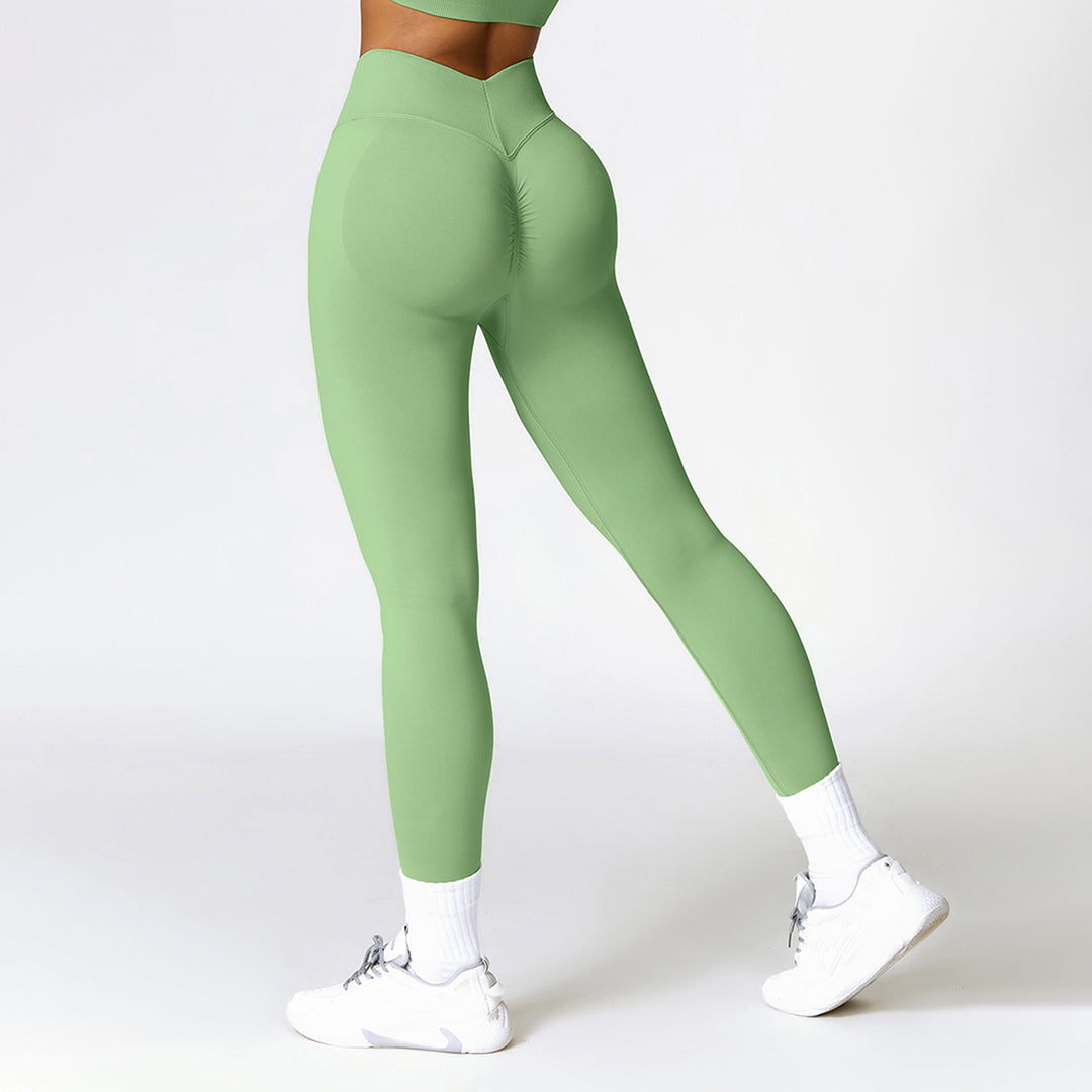 High-rise hip-lifted skinny seamless leggings