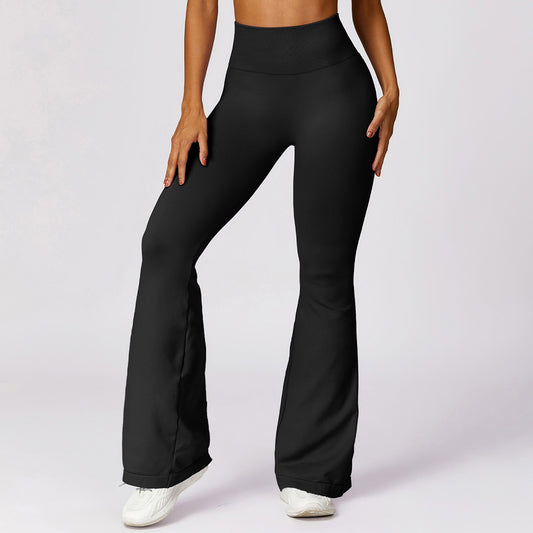 Pantalon de yoga sans couture, coupe ajustée, bas de cloche