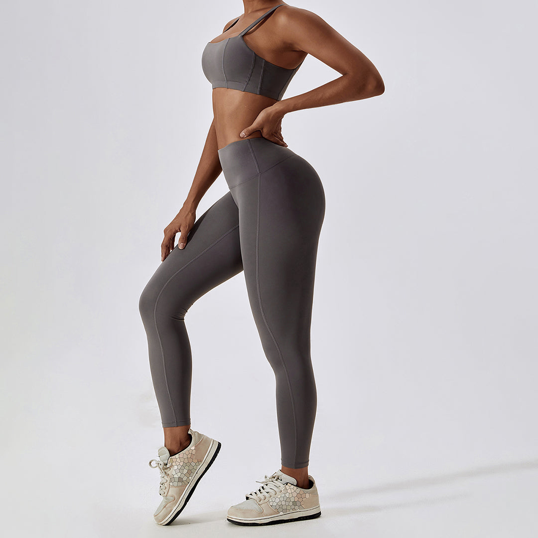 Breathable quick-drying bra & sports leggings 2-piece set