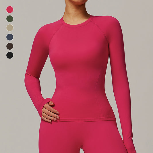 Threaded seamless long sleeve top