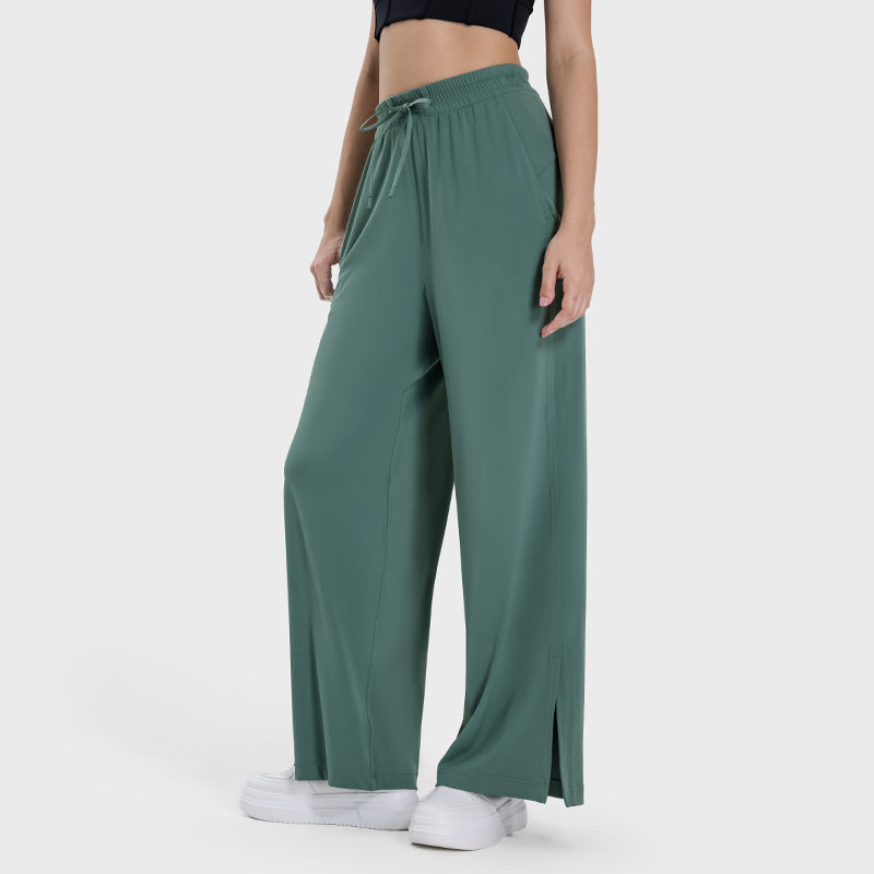 Straight-leg yoga sport pants with side pockets