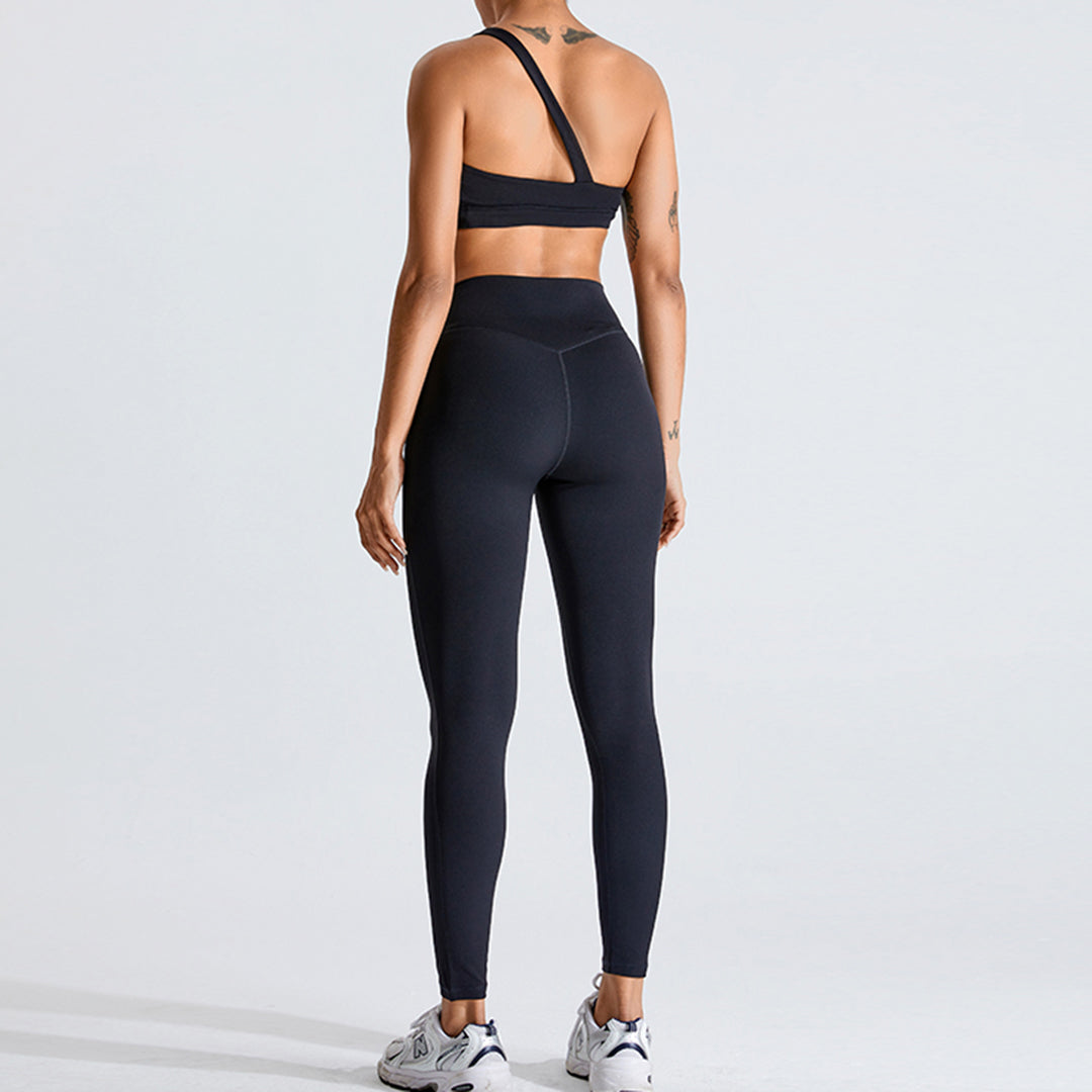 Oblique one-shoulder yoga wear sport sets