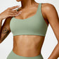 Solid color straight back sports bra