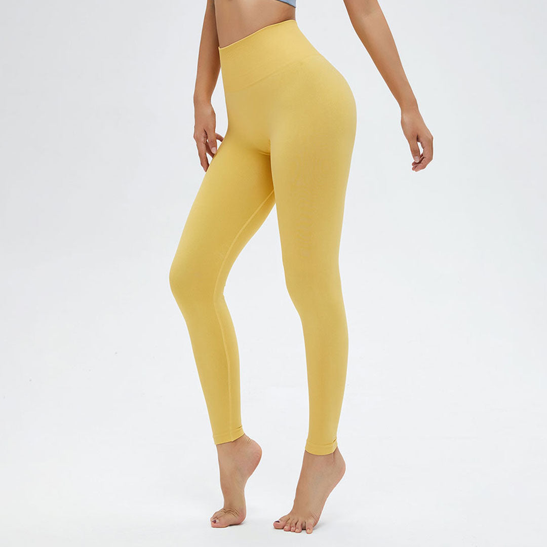 Legging uni taille haute rehaussant les hanches