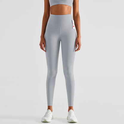 Solid color high-waisted leggings