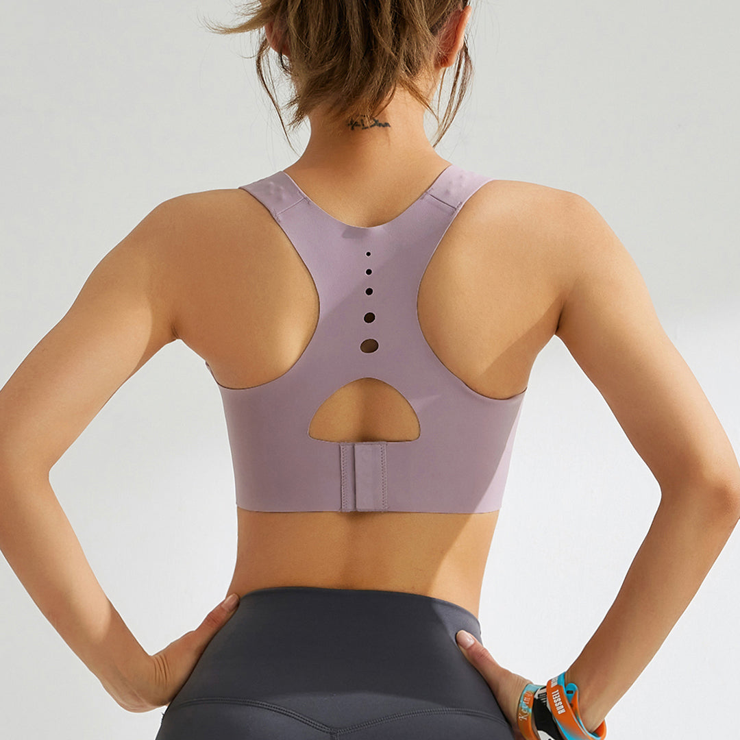 One-piece breathable spiral sports bra