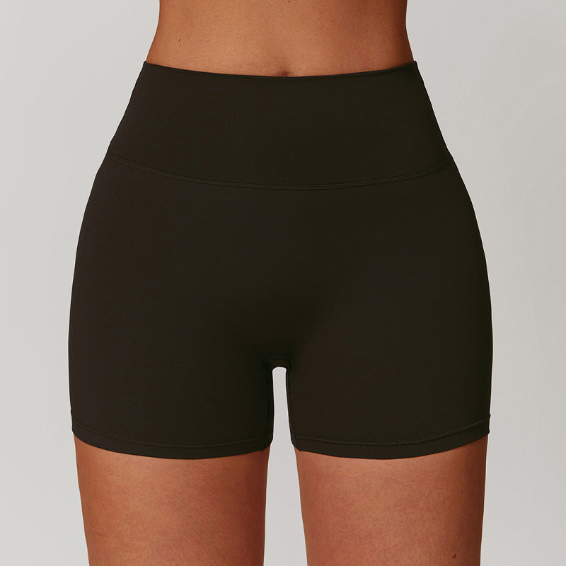 Solid brushed hip High-waist shorts