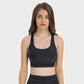 Solid color panels for a high-intensity sports bra