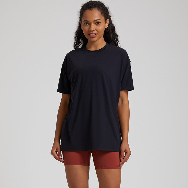 Solid color high stretch short-sleeved sports top