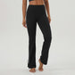 High-Waist Contrasted Color Sports Flared Leg Pants