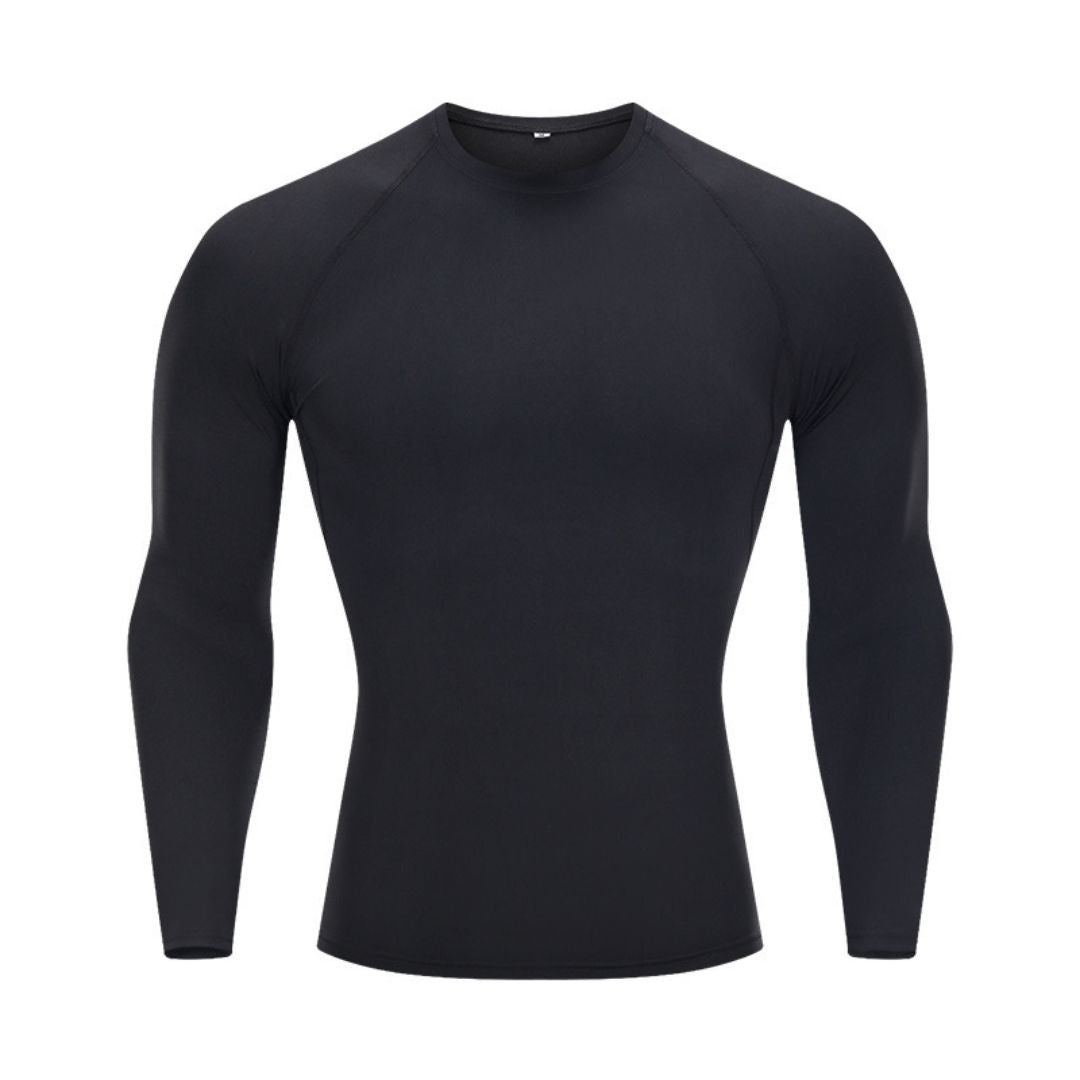 Long sleeve men's round neck sports T-shirt