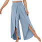 High-rise split quick-drying releax pants