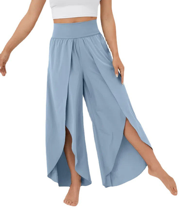 High-rise split quick-drying releax pants