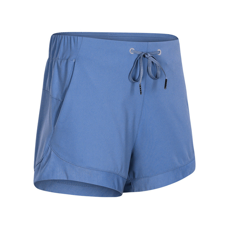 Lace-up solid colour shorts