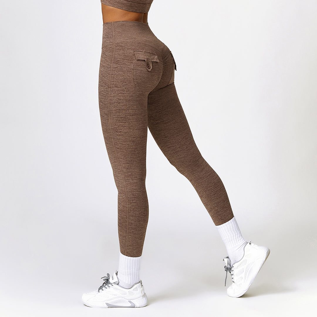 High waisted yoga pants pocket hip lift leggings