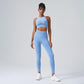 High Waist Hip Lift Sports Vest Fitness Bra + Legging Set