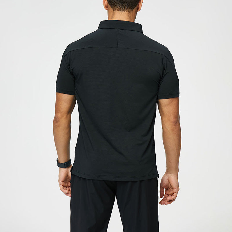 Breathable Quick-Dry Splicing Fitness Polo T-shirt