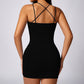 Corseted suspenders wrap hip bodycon dresses