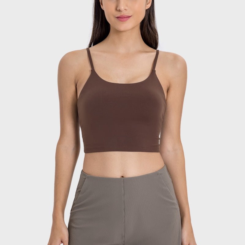 Nude Ultra-Soft Thin Straps Fitness Crop Top