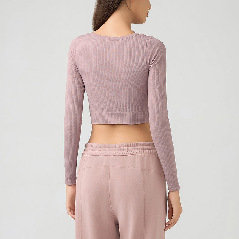 Breathable Outdoor Sports Long Sleeve Crop Top