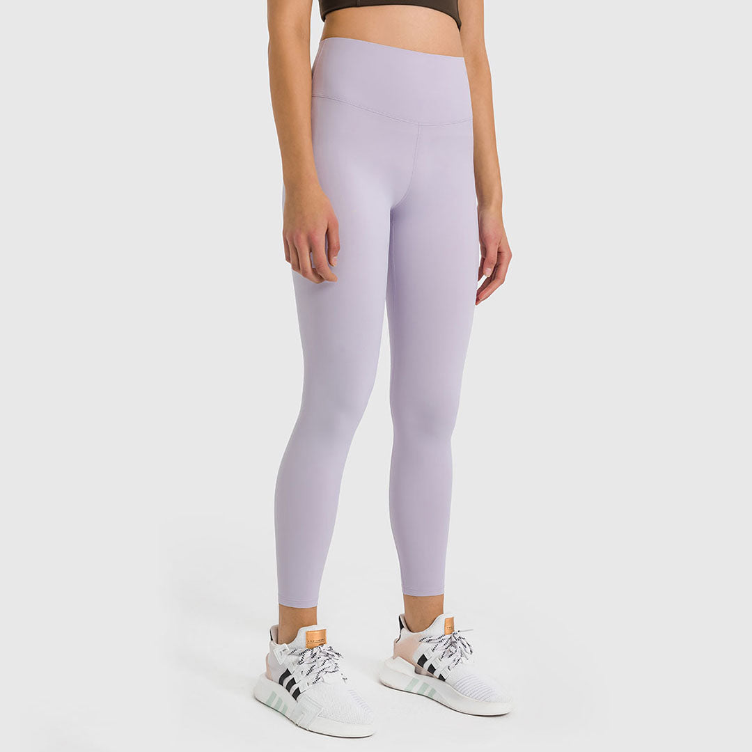 Solid color brushing stretch yoga legging