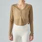 Quick Dry V-Neck Cropped Track Top