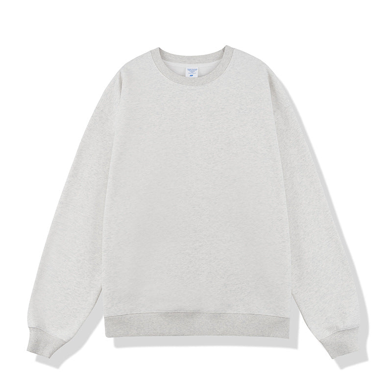 Solid color velvet crew neck sweatshirt