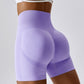 Solid color seamless hip lift shorts