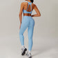 Quick-Dry Racerback Sports Bra + High-Waist Legging 2-Piece Set