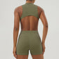 Ultra-soft Half Zipper One-Piece Backless Fitness Jumpsuits