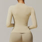 Threaded seamless long sleeve top