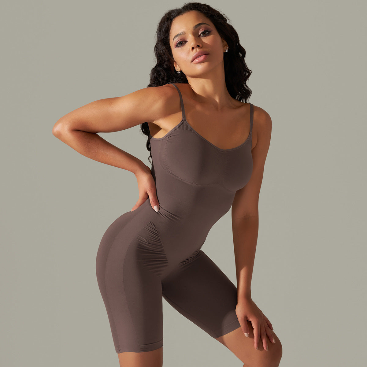 Solid color suspender bodysuit