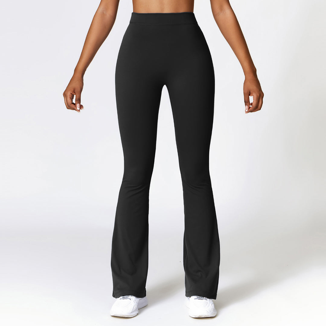 Buttock lift yoga exercise wide leg flared pants